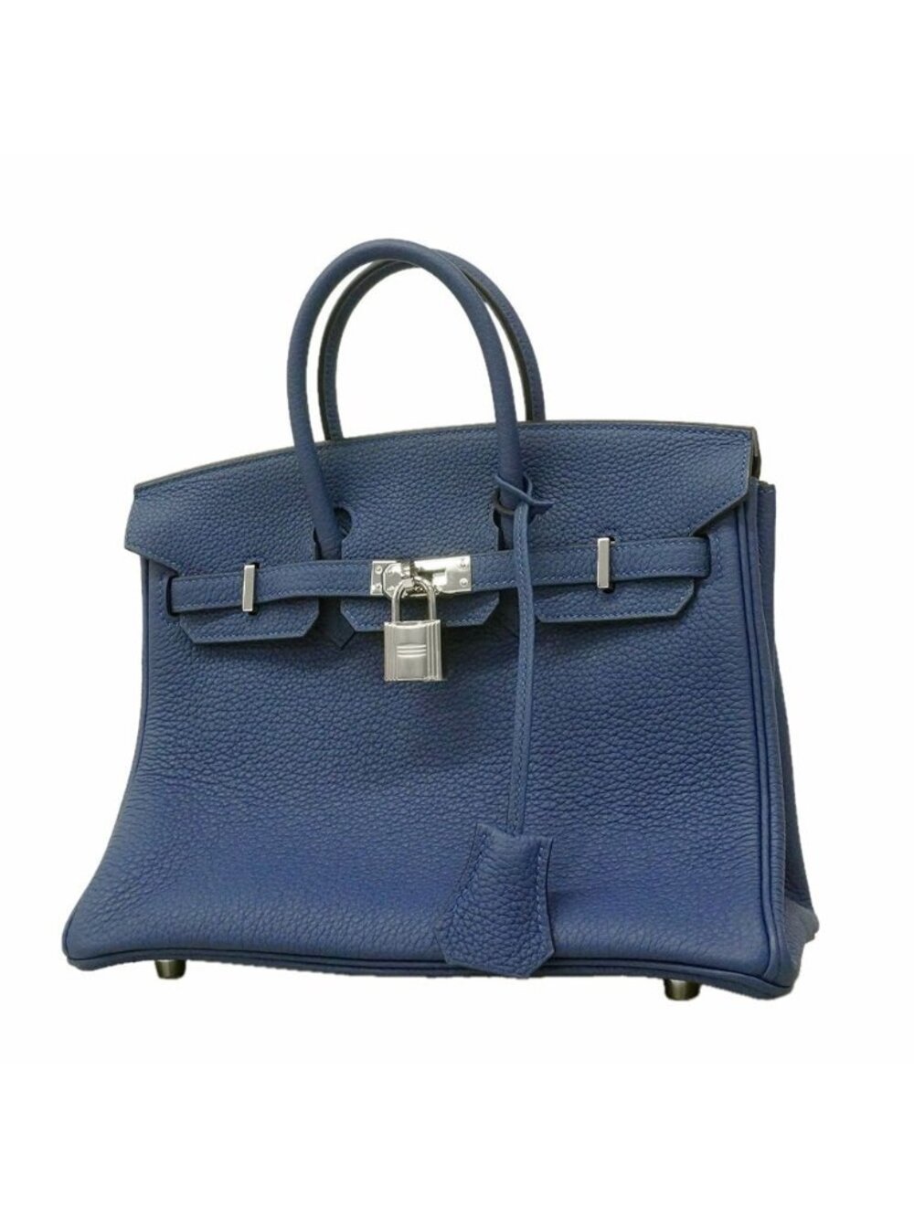 Hermes Handbag Birkin 25 Togo Blue Agate Silver